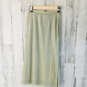 NEW Urban Outfitters Alexis Gold Pleat Midi Skirt